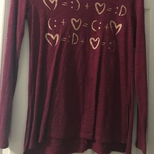 Maroon long sleeve shirt